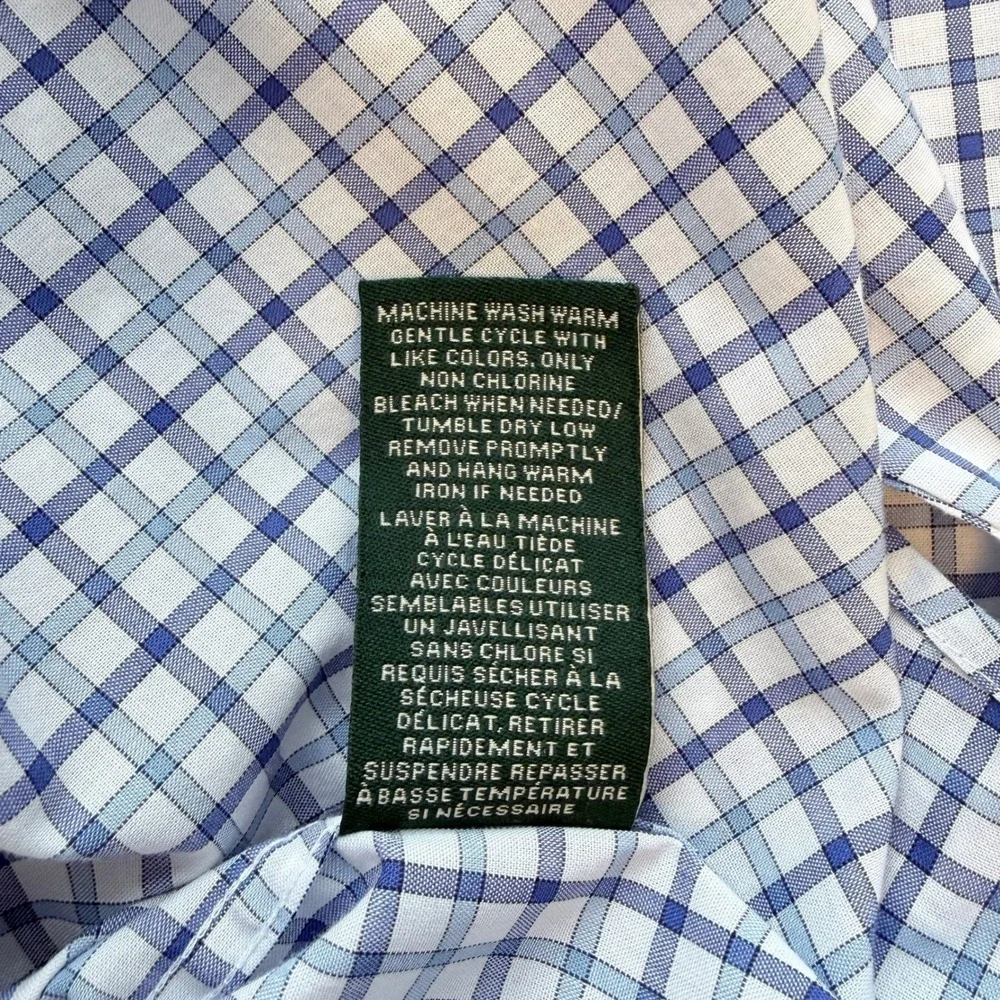Lauren Ralph Lauren Button Down Top Plaid Preppy Old Money Nautical Women's M - Picture 11 of 13